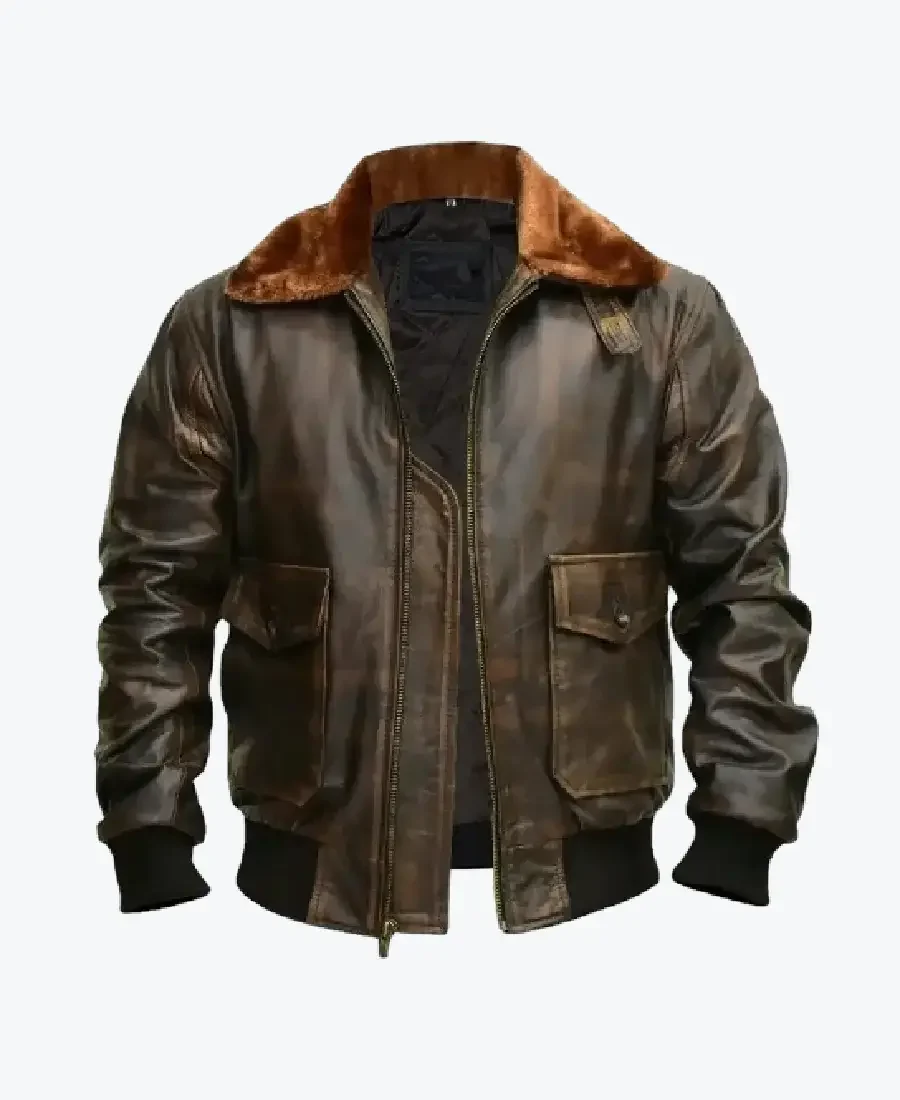 A2 Aviator American Air Force Leather Bomber Jacket Front one Rare Jacket