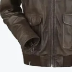 Airborne Call Of Duty Brown Leather Jacket Sleeves