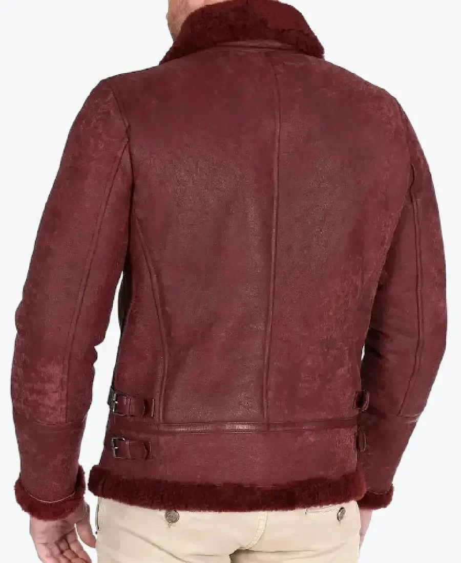 american dark maroon leather bomber jacket back - rare jackets