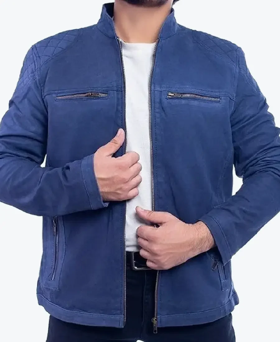Andrew Classic Blue Suede Jacket - Rare Jackets