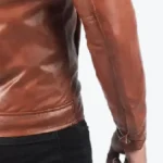 Andrew Men’s Vintage Brown Leather Jacket Sleeves