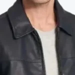 Barry Faux Leather Open-Bottom Jacket Collar