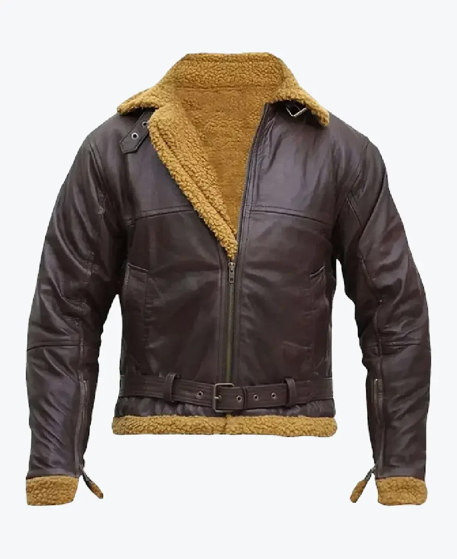 Bart B-3 Shearling Brown Leather Aviator Jacket Rare Jacket