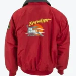 Baywatch Bomber Jacket _ Red Cotton Unisex Jacket Back - Rare Jackets