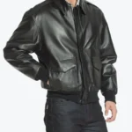 Black A-2 Bomber Jacket Front - Rare Jackets