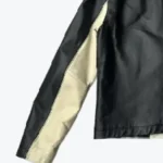 Black And Beige Cafe Racer Leather Jacket Sleeves Rare Jacket