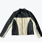 Black And Beige Cafe Racer Leather Jackets Rare Jacket