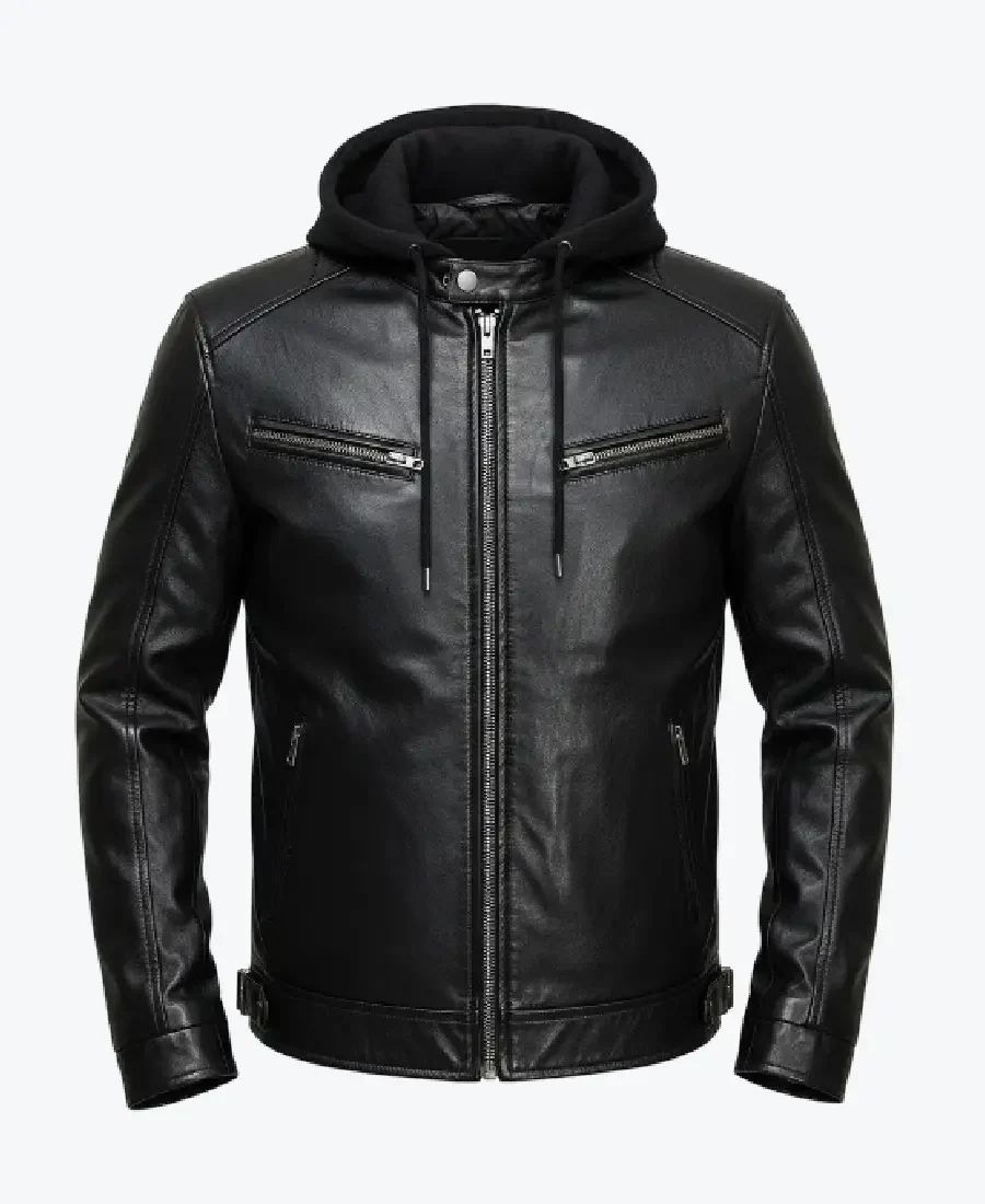 Brando Black Leather Jacket Front - Rare Jackets