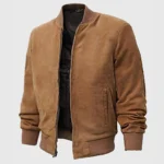 Chris Men’s Brown Bomber Suede Jacket - Image 4