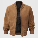 Chris Men’s Brown Bomber Suede Jacket - Image 3