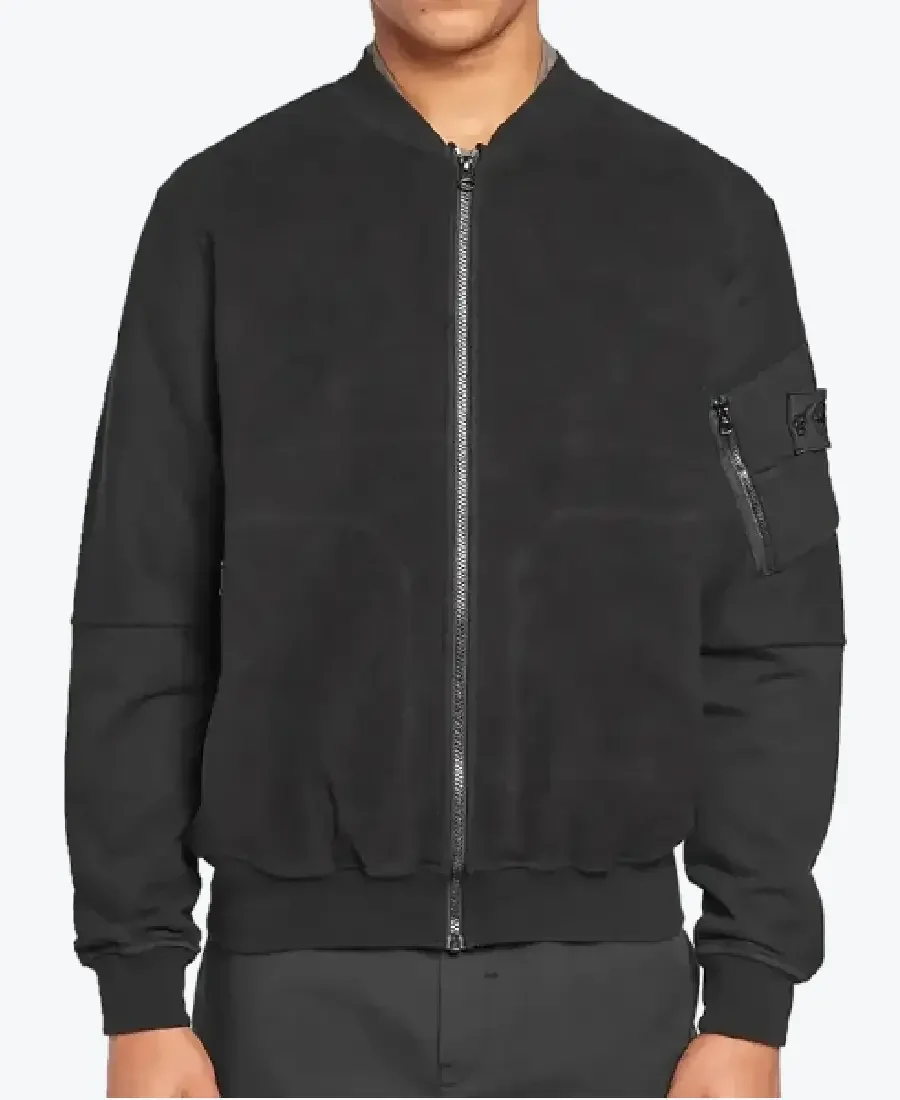 Fend Black Suede Leather Bomber Jacket - Rare Jackets