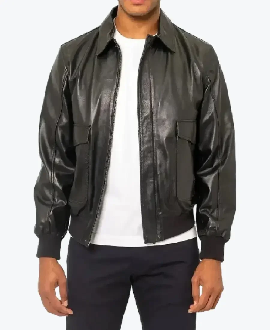 Shop The Aviator A2 USAAF Black Leather Bomber Jacket - Rare Jackets