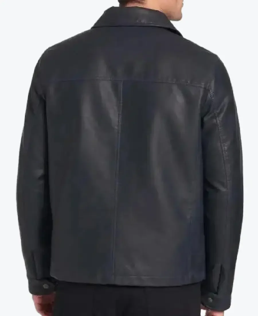 Shop The Barry Faux Leather Open-Bottom Jacket