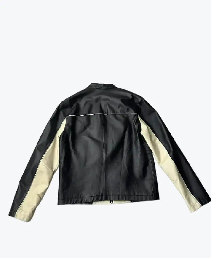 Shop The Black And Beige Cafe Racer Leather Jackets Rare Jacket