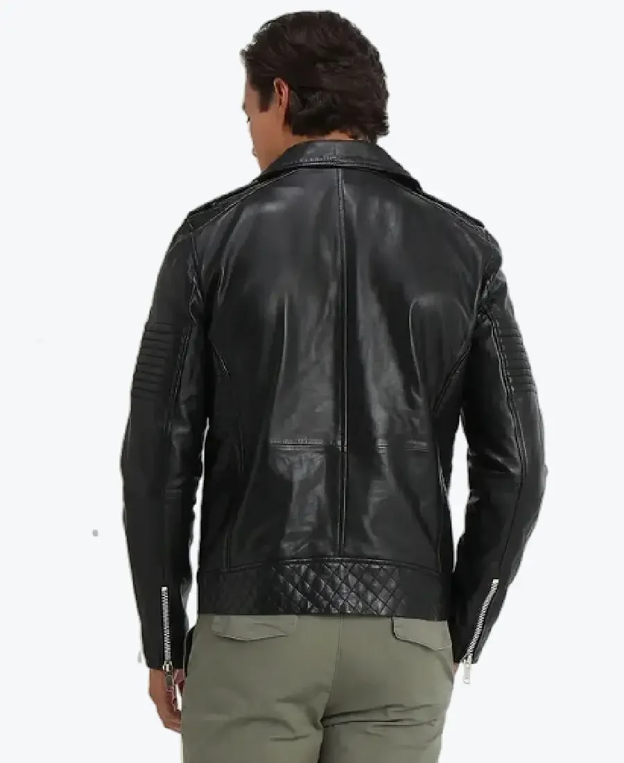 Shop The Black Bryon Quilted Lambskin Leather Jackets Rare Jacket
