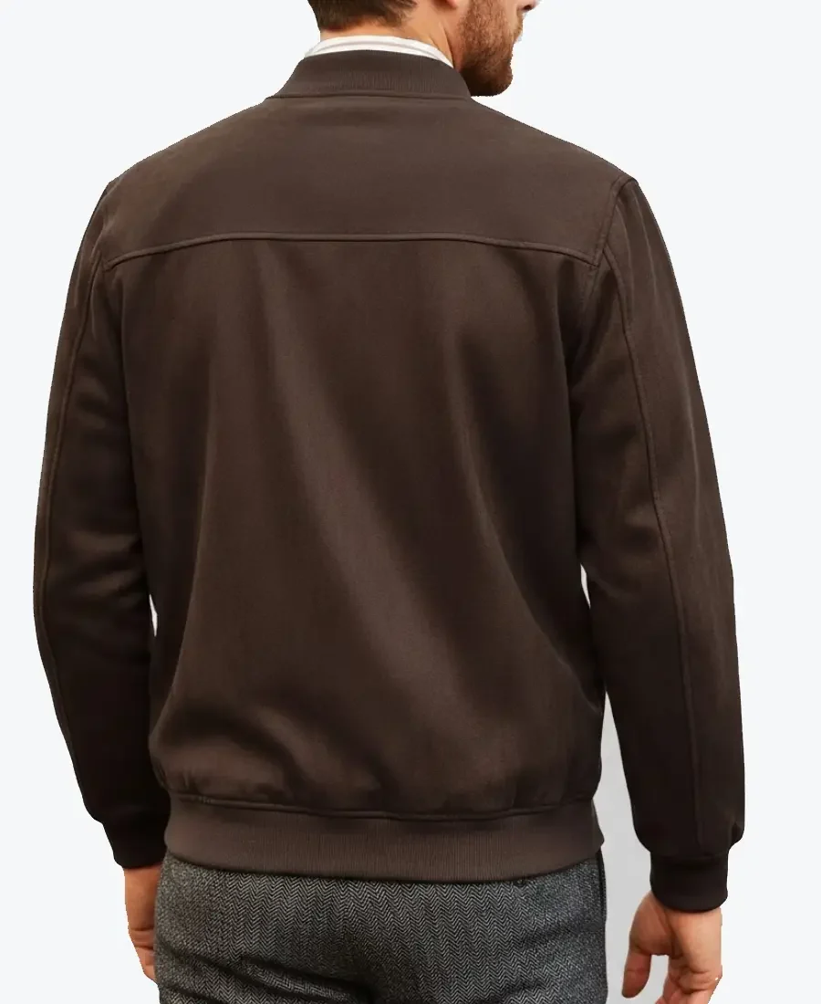 Shop The Carter Mens Dark Brown Bomber Suede Leather Jacket - Rare Jackets