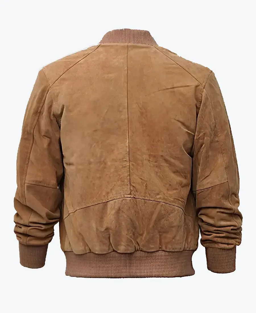 Shop The Chris Men’s Brown Bomber Suede Jacket - Rare Jackets