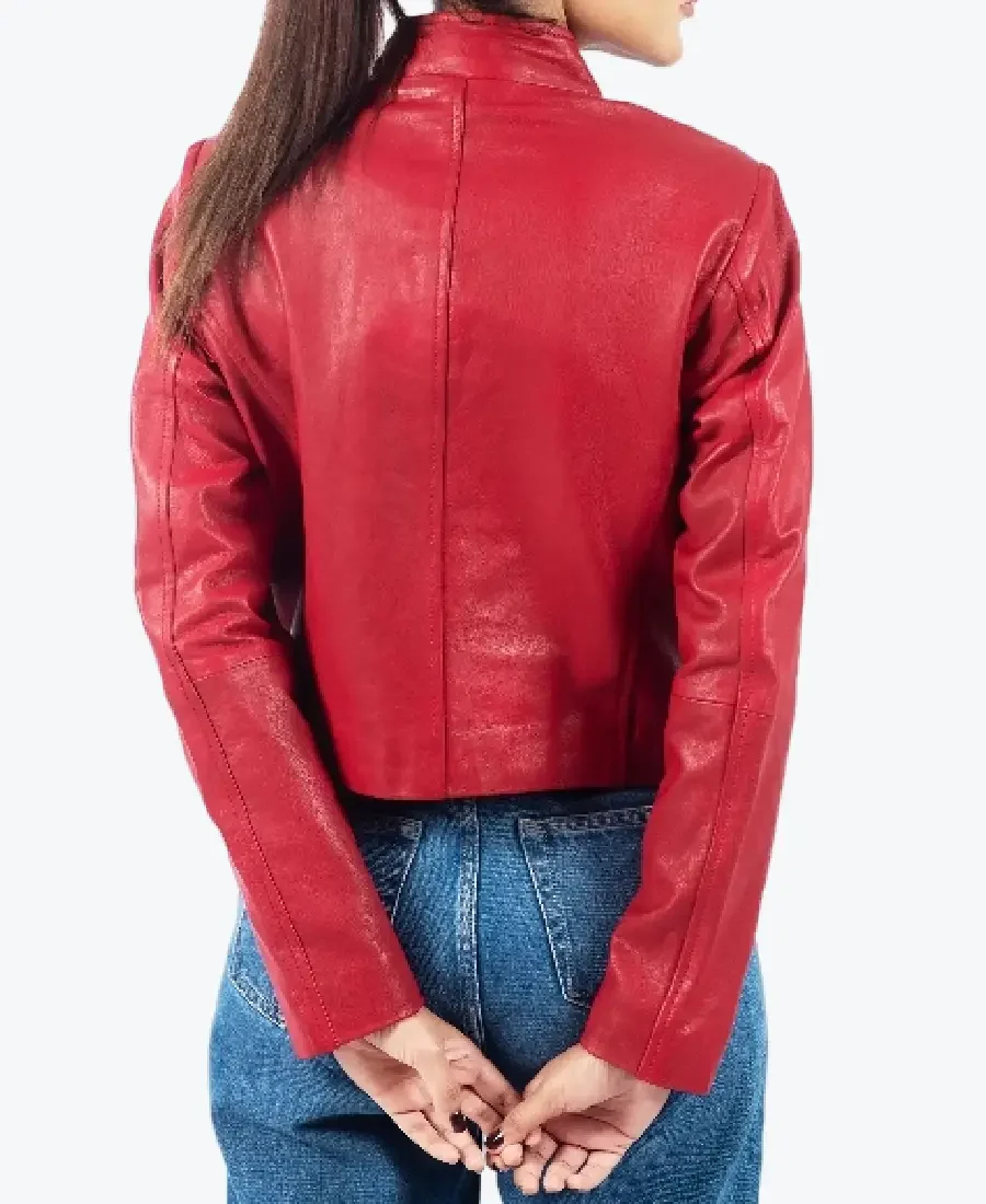 Shop The Kristin Women’s Red Leather Jacket