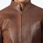 Alex Leather Biker Jackets Brown Collar Rare Jacket