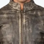 Alex Leather Biker Jackets Distressed Brown Collar Rare Jacket