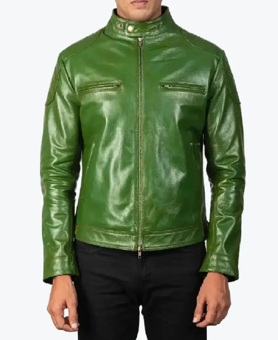 Men's Green Leather Jacket - Rare Jackets