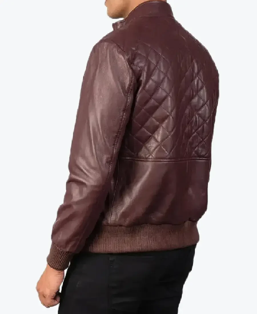 Shop THe Men's Moda Brown Leather Bomber Jacket - Rare Jackets